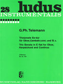 Trio Sonata E-flat major for Oboe, Harpsichord concertato and basso continuo, TWV 42:Es3 (Set of Parts)