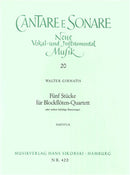 5 Pieces for Recorder Quartet or any other instruments (Score Only)
