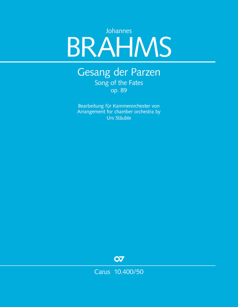 Gesang der Parzen = Song of the Fates, op. 89 (Full score, Chamber Orchestra version): <b>2025年11月発売予定</b>