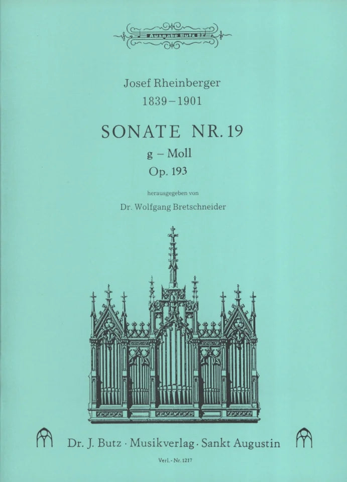 Sonate Nr. 19 g-moll = Organ Sonata no. 19 in G minor op. 193