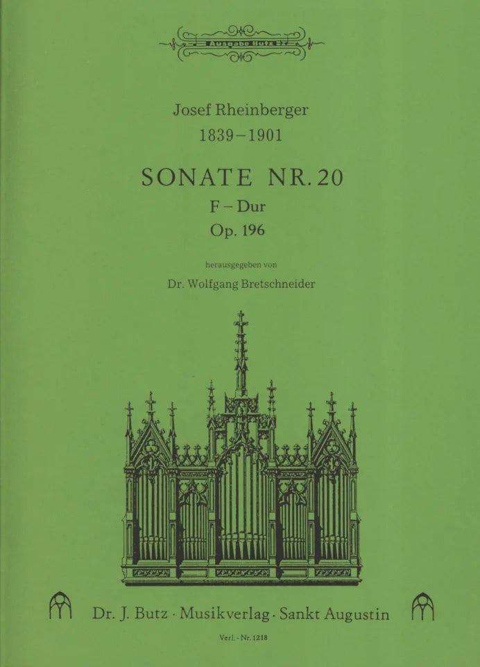 Sonate Nr. 20 F-Dur = Organ Sonata no. 20 in F major, op. 196