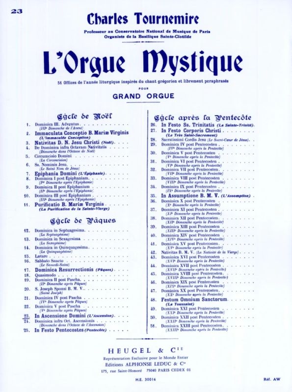 L'Orgue mystique, vol. 23