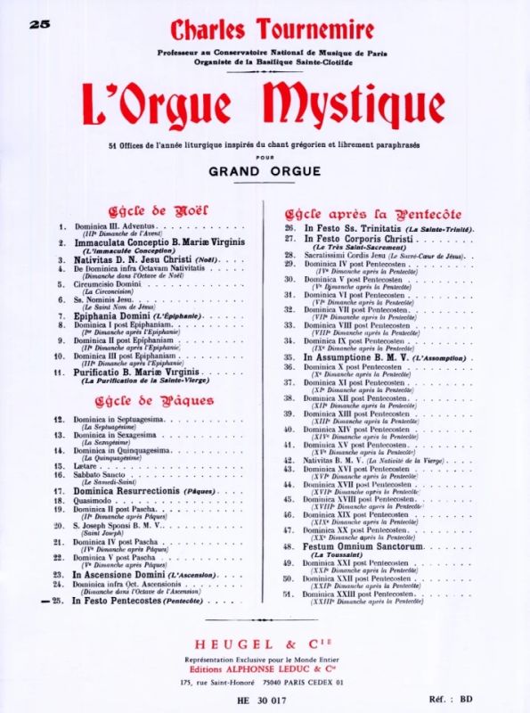 L'Orgue mystique, vol. 25