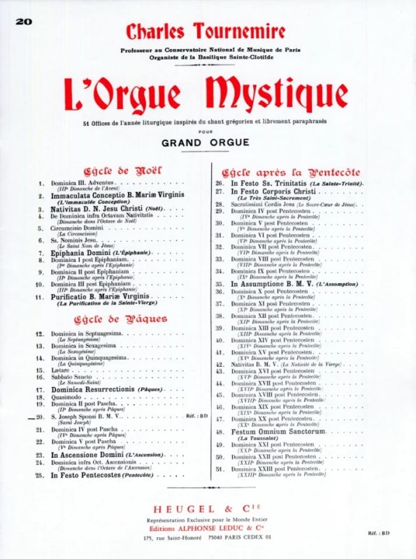 L'Orgue mystique, vol. 20