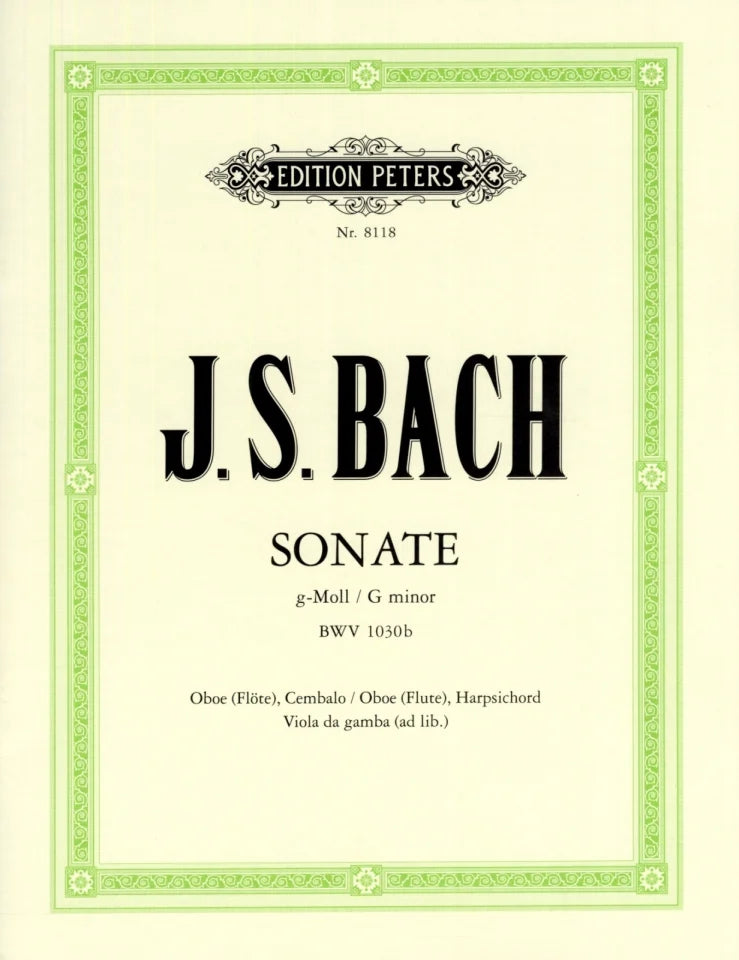 Sonate g-Moll = Sonata in G minor, BWV 1030b