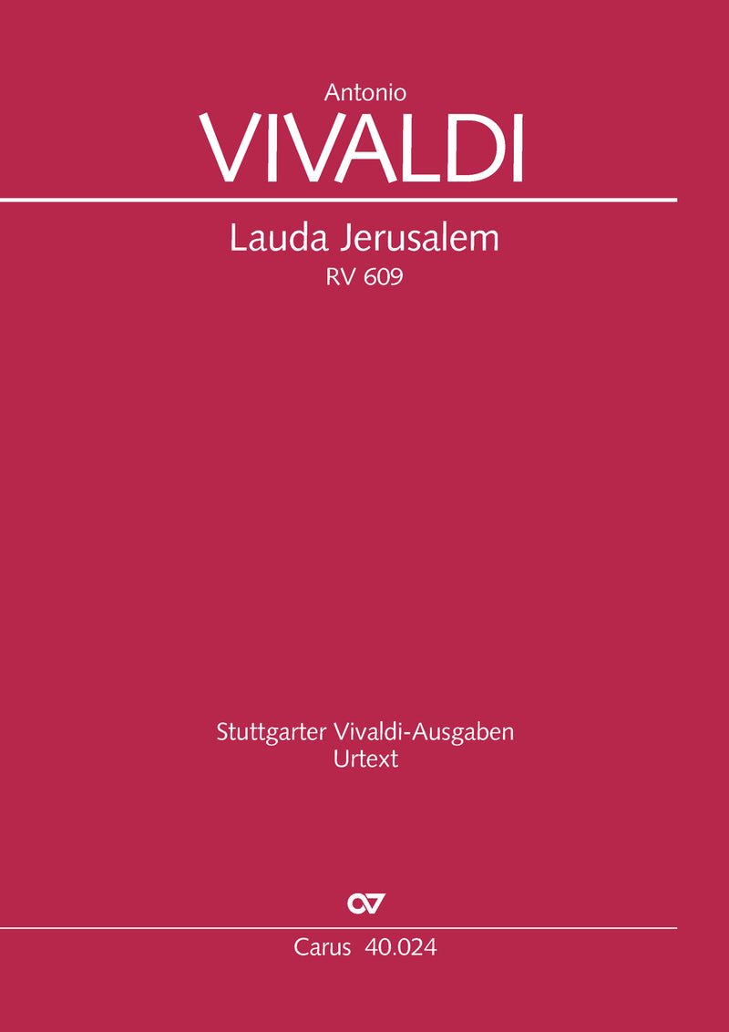 Lauda Jerusalem, RV 609 (Full Score): <b>2025年9月発売予定</b>