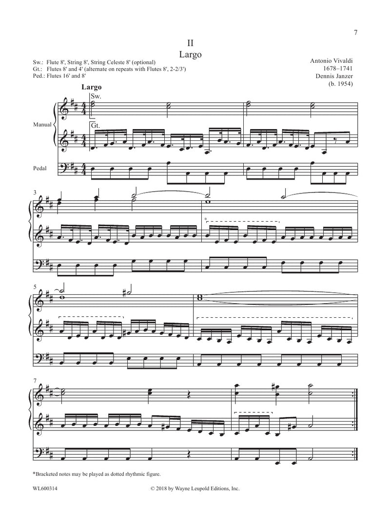 Concerto in D major, RV 93; transcribed for organ