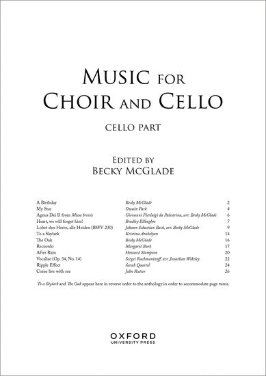 Music for Choir and Cello (Cello part)