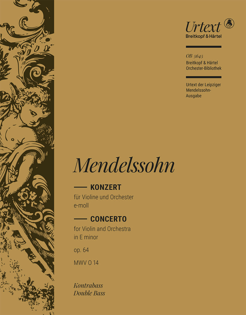 Violinkonzert e-moll = Violin Concerto in E minor Op. 64 MWV O 14 (Double Bass Part)