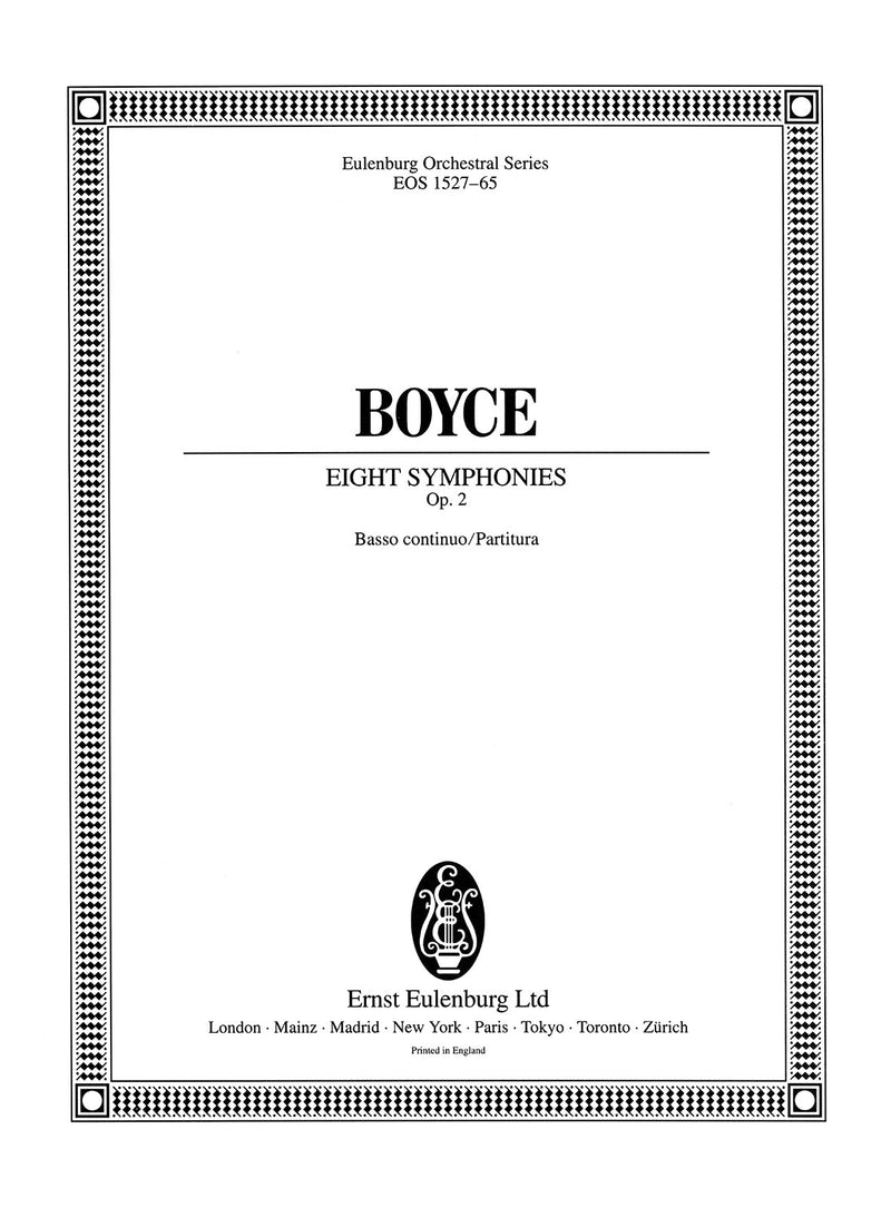 8 Symphonien = 8 Symphonies Op. 2 (Score with continuo realization)