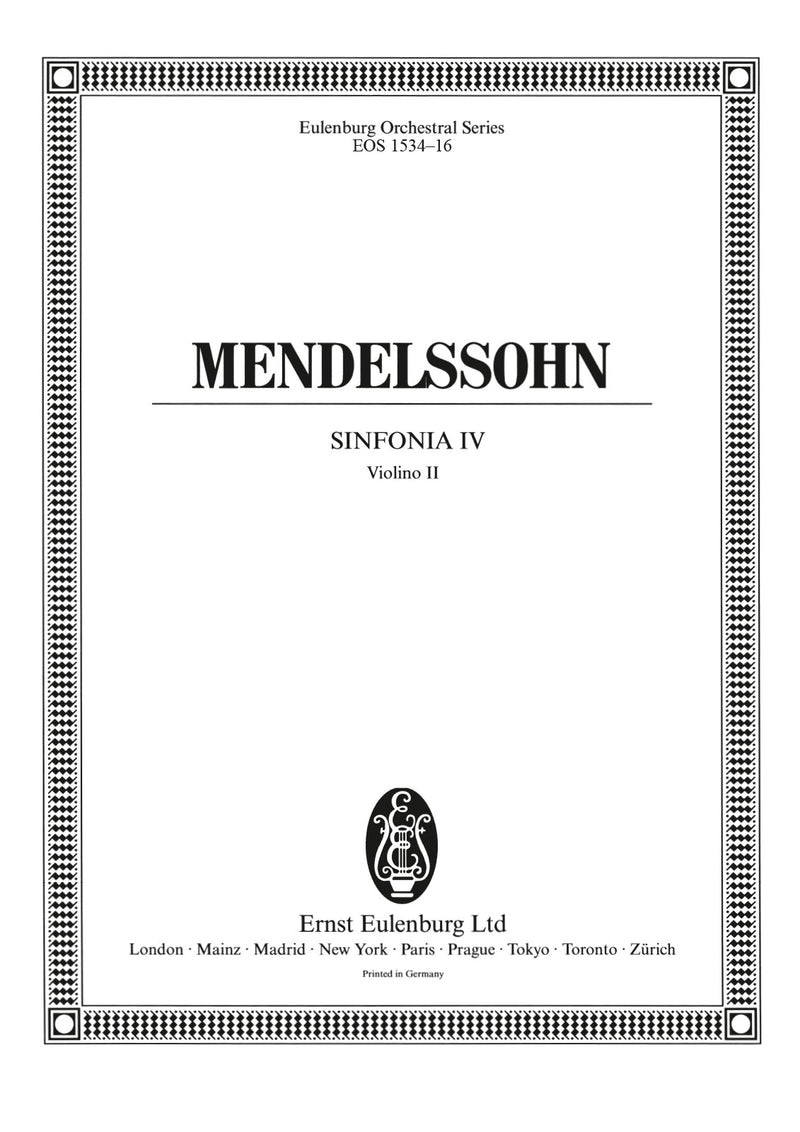 Sinfonia Nr. 4 c-moll = Sinfonia No. 4 in C minor MWV N 4 (Violin 2 part)