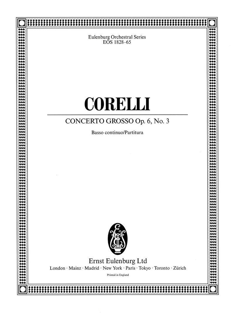 Concerto grosso Op. 6 No. 3 in C minor (Score with continuo realization)