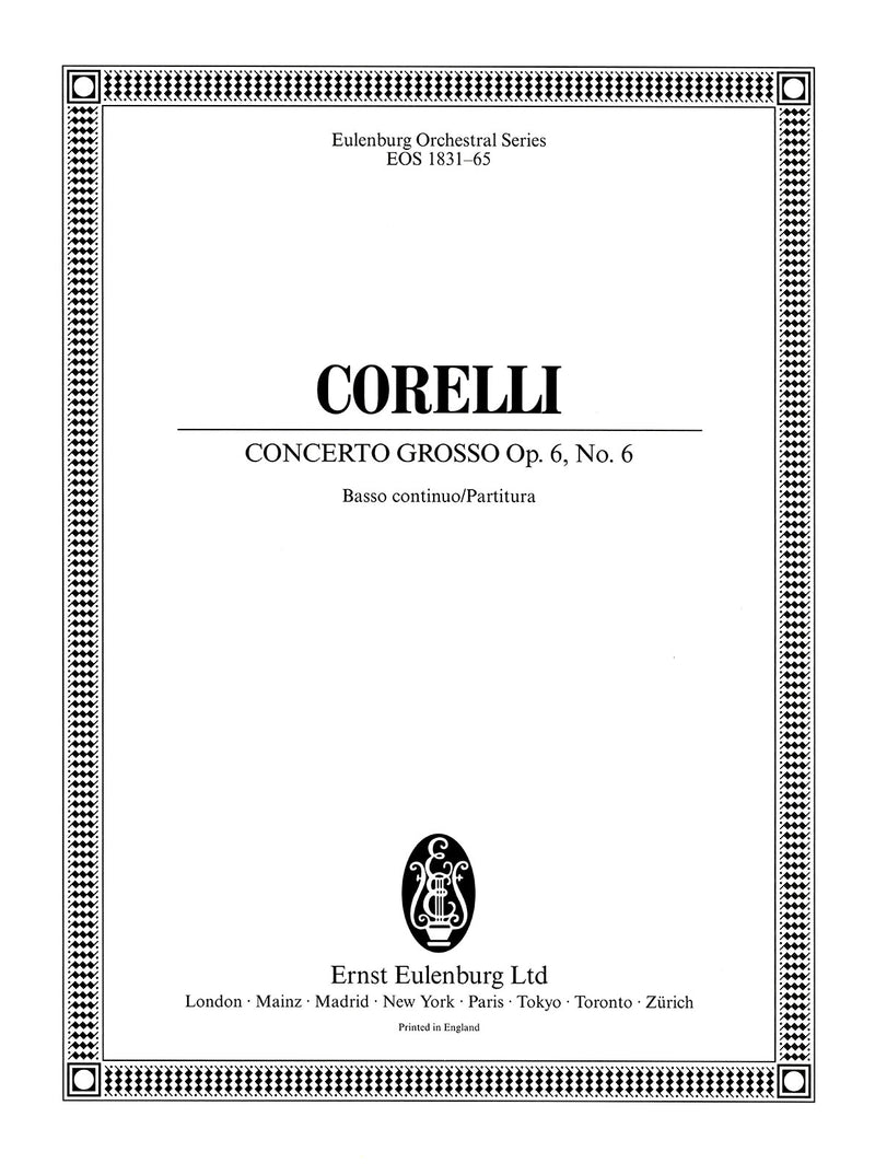 Concerto grosso Op. 6 No. 6 in F major (Score with continuo realization)