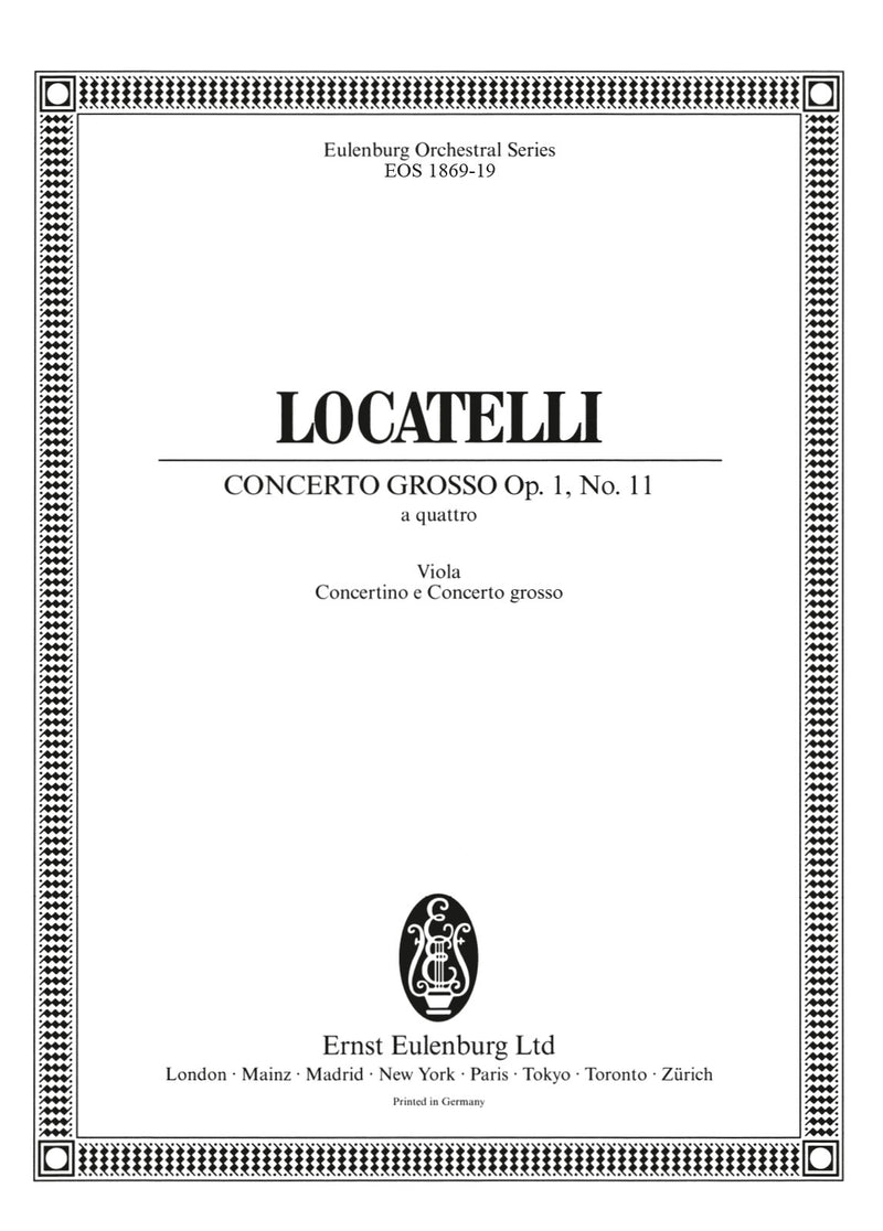 Concerto grosso „a quattro“ c-moll = Concerto grosso “a quattro” in C minor Op. 1/11 (Viola part)