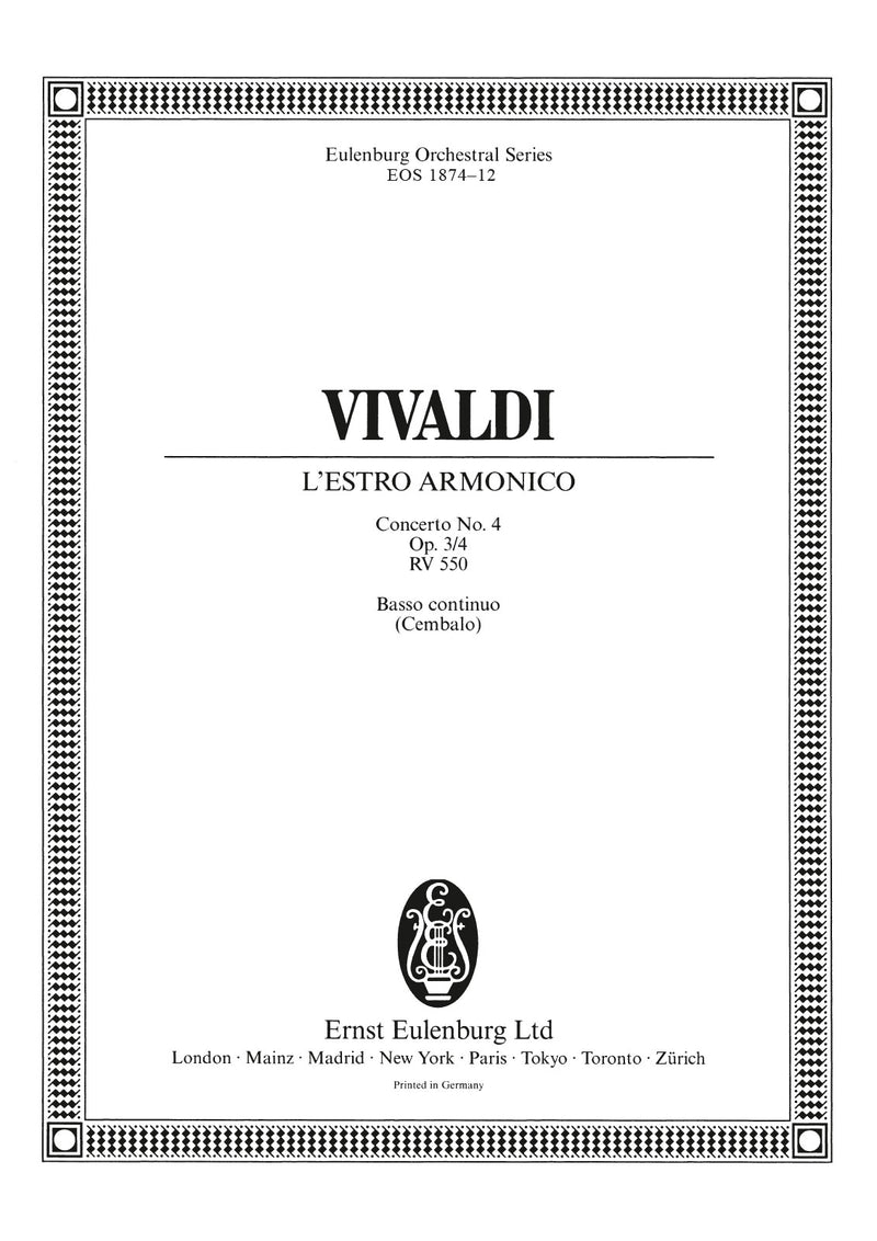 L'Estro Armonico op. 3/4 RV 550 (Harpsichord/piano part)