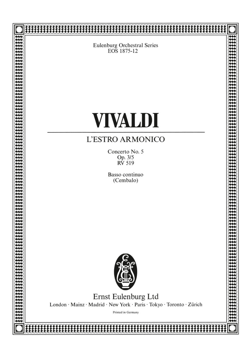 L'Estro Armonico op. 3/5 RV 519 (Harpsichord/piano part)
