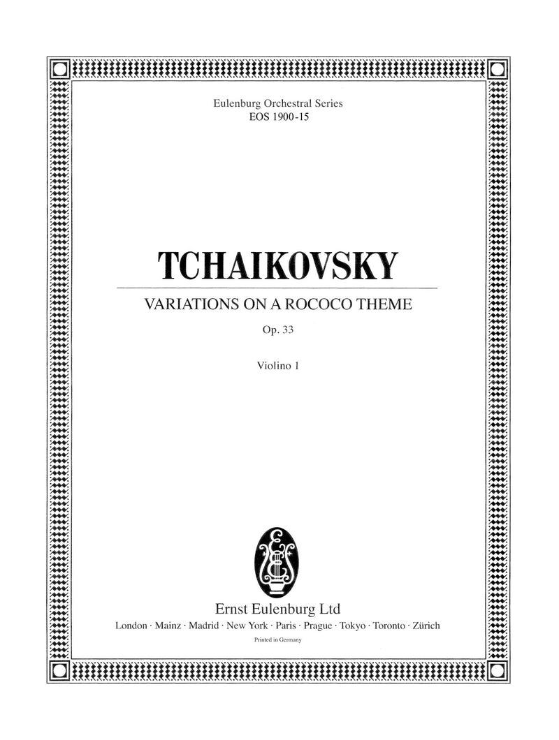 Variationen über ein Rokoko-Thema = Variations on a Rococo Theme Op. 33 (Violin 1 part)