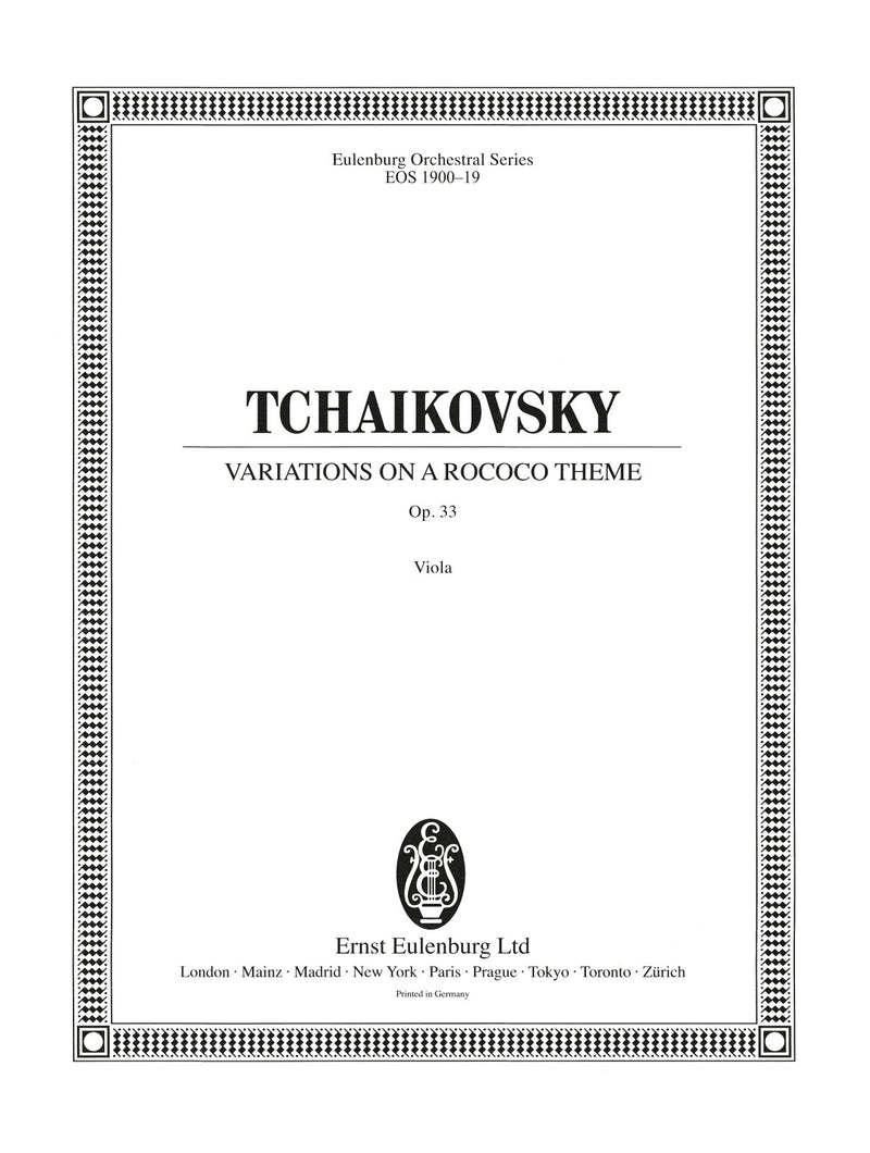 Variationen über ein Rokoko-Thema = Variations on a Rococo Theme Op. 33 (Viola part)