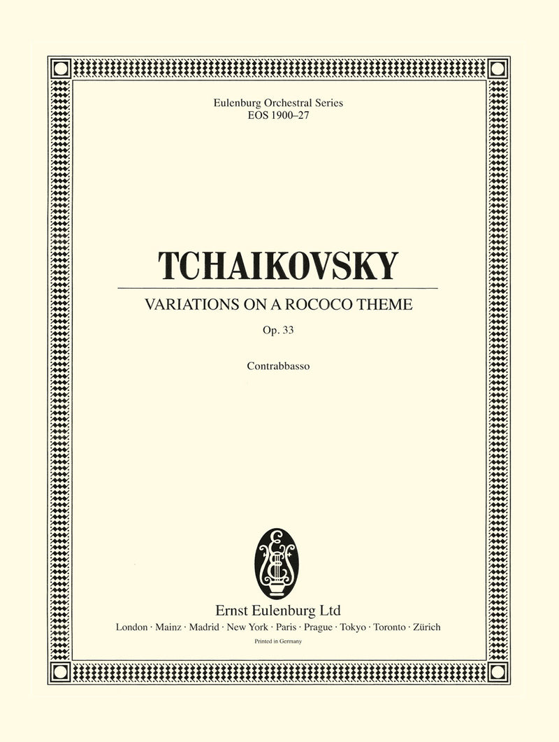 Variationen über ein Rokoko-Thema = Variations on a Rococo Theme Op. 33 (Double bass part)