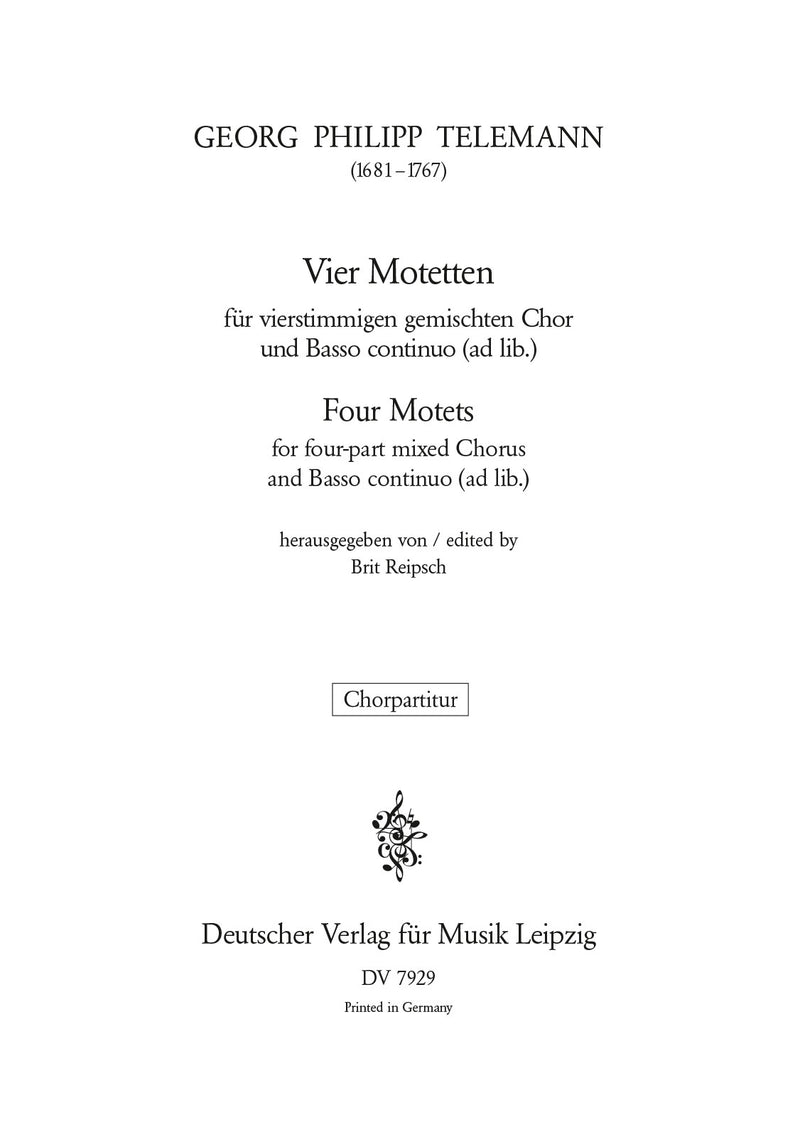 Vier Motetten = Four Motets