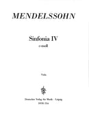 Sinfonia IV c-moll = Sinfonia IV in C minor MWV N 4 (Viola part)