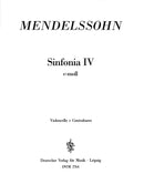 Sinfonia IV c-moll = Sinfonia IV in C minor MWV N 4 (Cello/Double bass part)