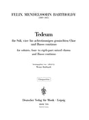 Te Deum = Te Deum MWV B 15 (Choral score)
