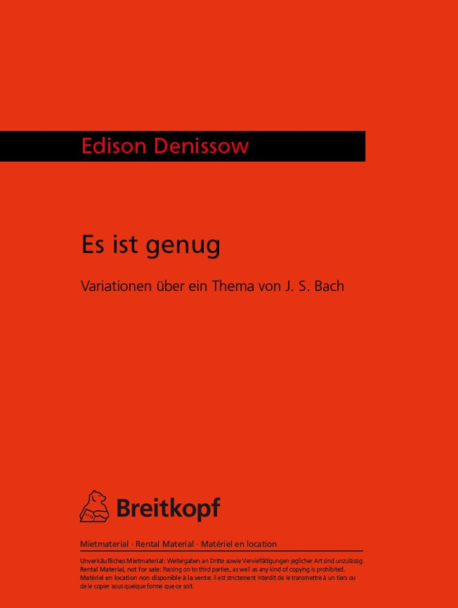 Es ist genug = Es ist genug