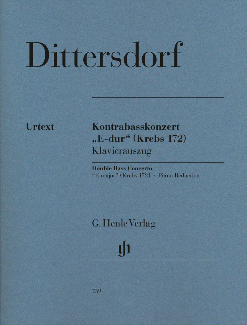 Kontrabasskonzert „E-dur“ [D-dur] = Double Bass Concerto “in E major” [D major] Krebs 172（ピアノ・リダクション）