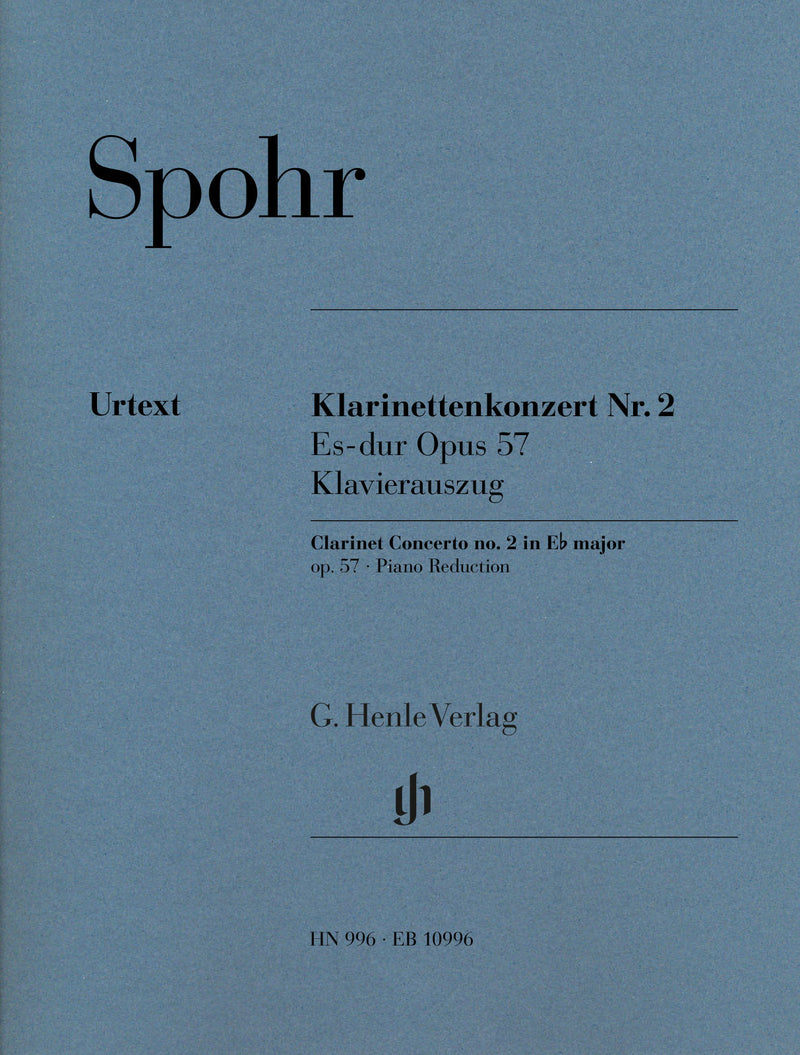 Klarinettenkonzert Nr. 2 Es-dur = Clarinet Concerto No. 2 in E flat major Op. 57（ピアノ・リダクション）