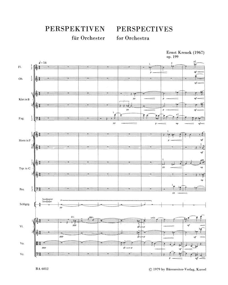 Perspectives (Perspektiven) für Orchester op. 199