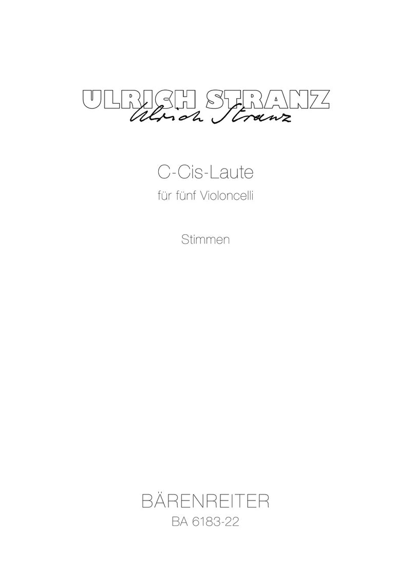 C-Cis-Laute for five Violoncellos (1976) パート譜セット