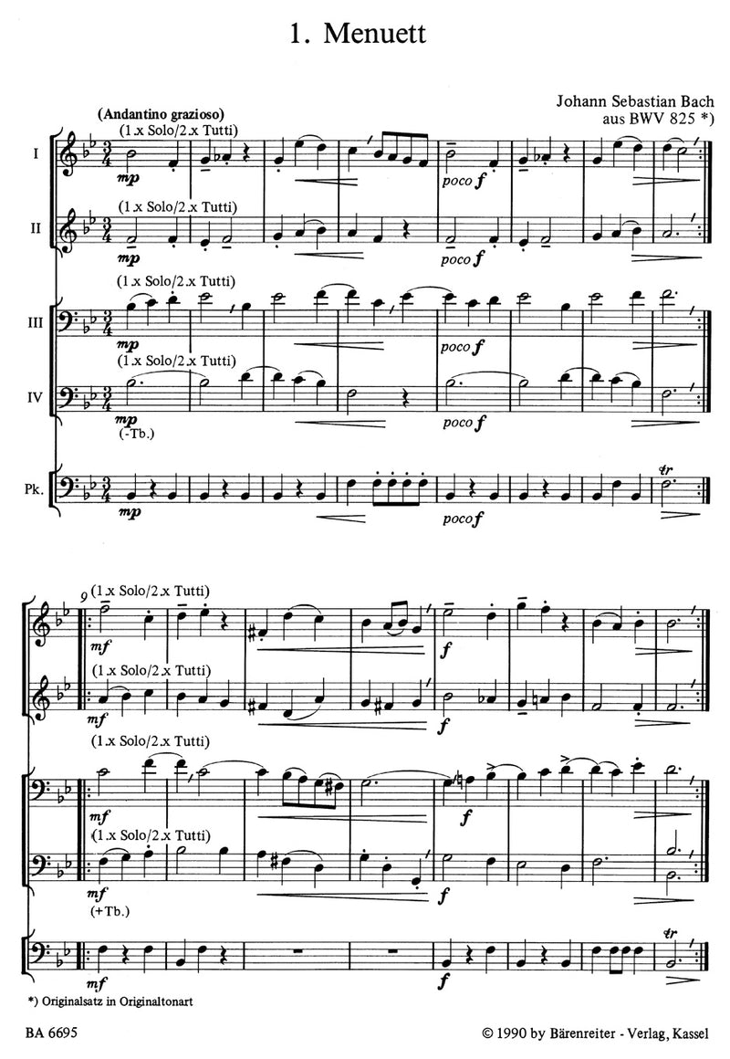 Suiten, Märsche und Lieder für Blechbläser (Posaunenchor), Pauken ad lib
