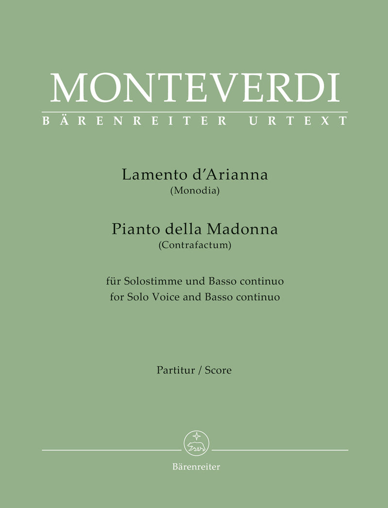 Lamento d'Arianna (Monodia) / Pianto della Madonna (Contrafactum) for Solo Voice and Basso continuo