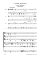 Lamento d'Arianna for 5 parts (SSATB) and basso continuo (Score)