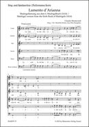 Lamento d'Arianna for 5 parts (SSATB) and basso continuo (Singing Score)