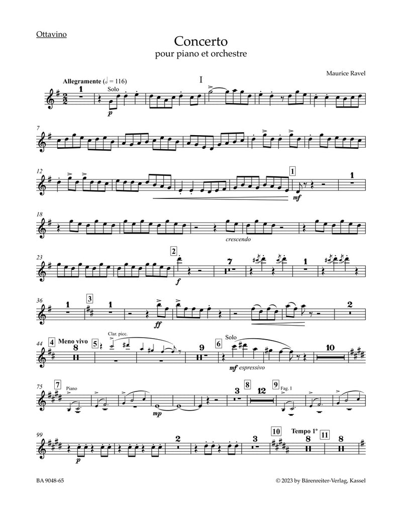 Concerto for Piano and Orchestra (Set of Wind parts)