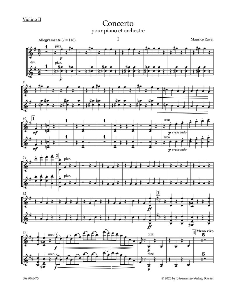 Concerto for Piano and Orchestra (2nd Violin part)