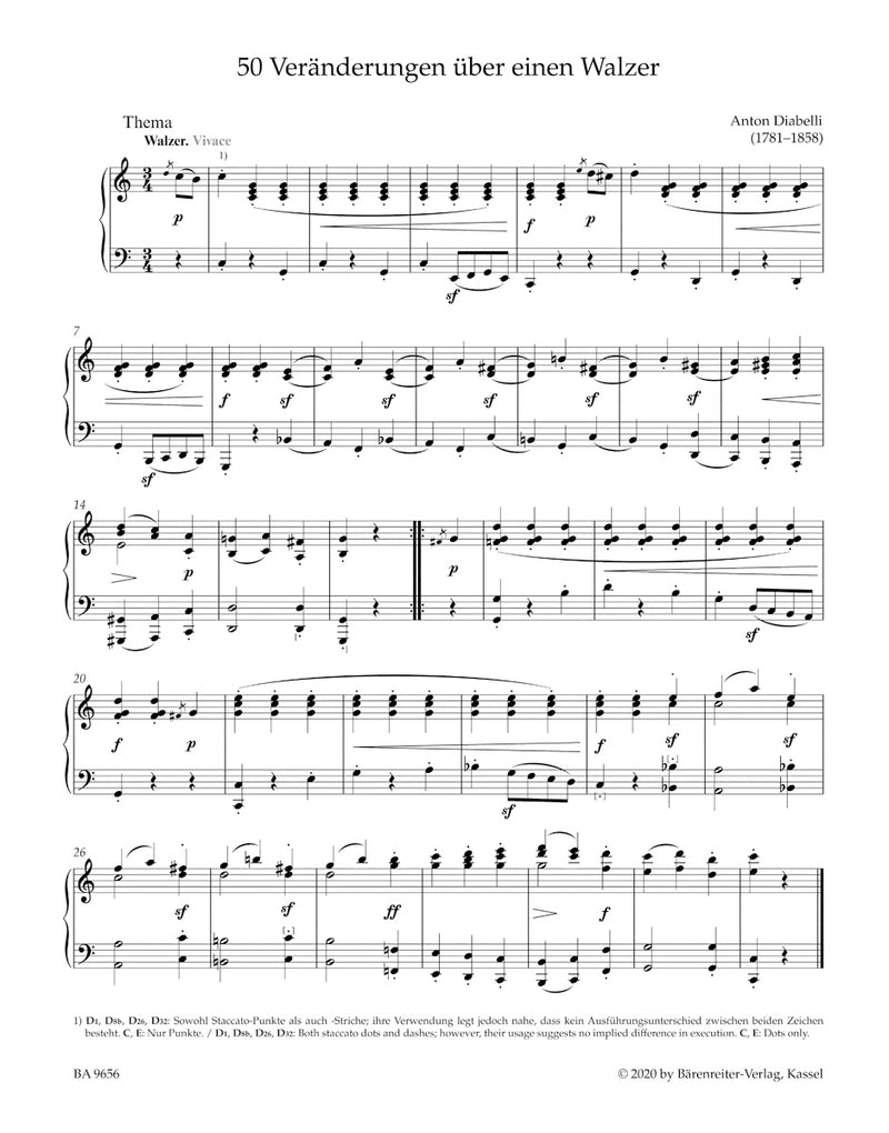 "Diabelli-Variationen": 33 Veränderungen über einen Walzer op. 120・50 Veränderungen über einen Walzer komponiert von den vorzüglichsten Tonsetzern und Virtuosen Wiens