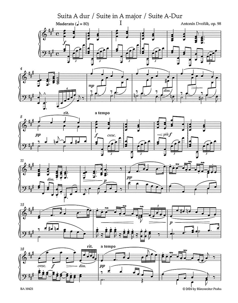 Suite for Piano in A major op. 98