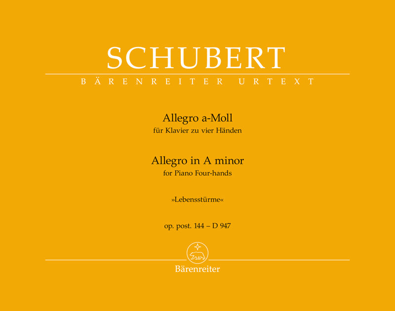 Allegro for Piano Four-hands in A minor op. post. 144 D 947 "Lebensstürme"