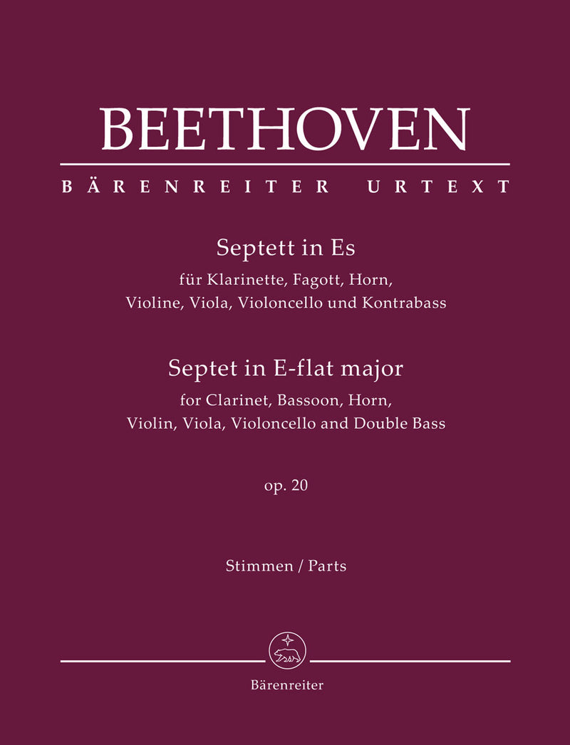 Septet for Clarinet, Bassoon, Horn, Violin, Viola, Violoncello and Double Bass in E-flat major op. 20 (Set of Parts)