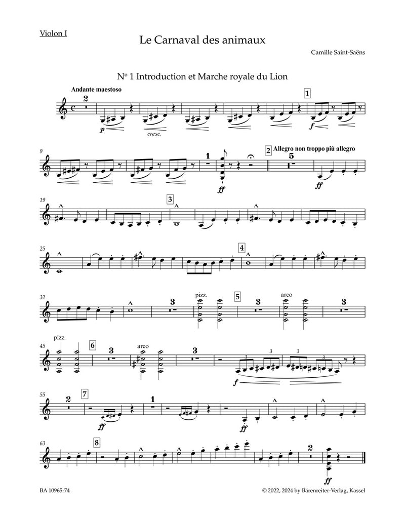 The Carnival of Animals (1st Violin part)