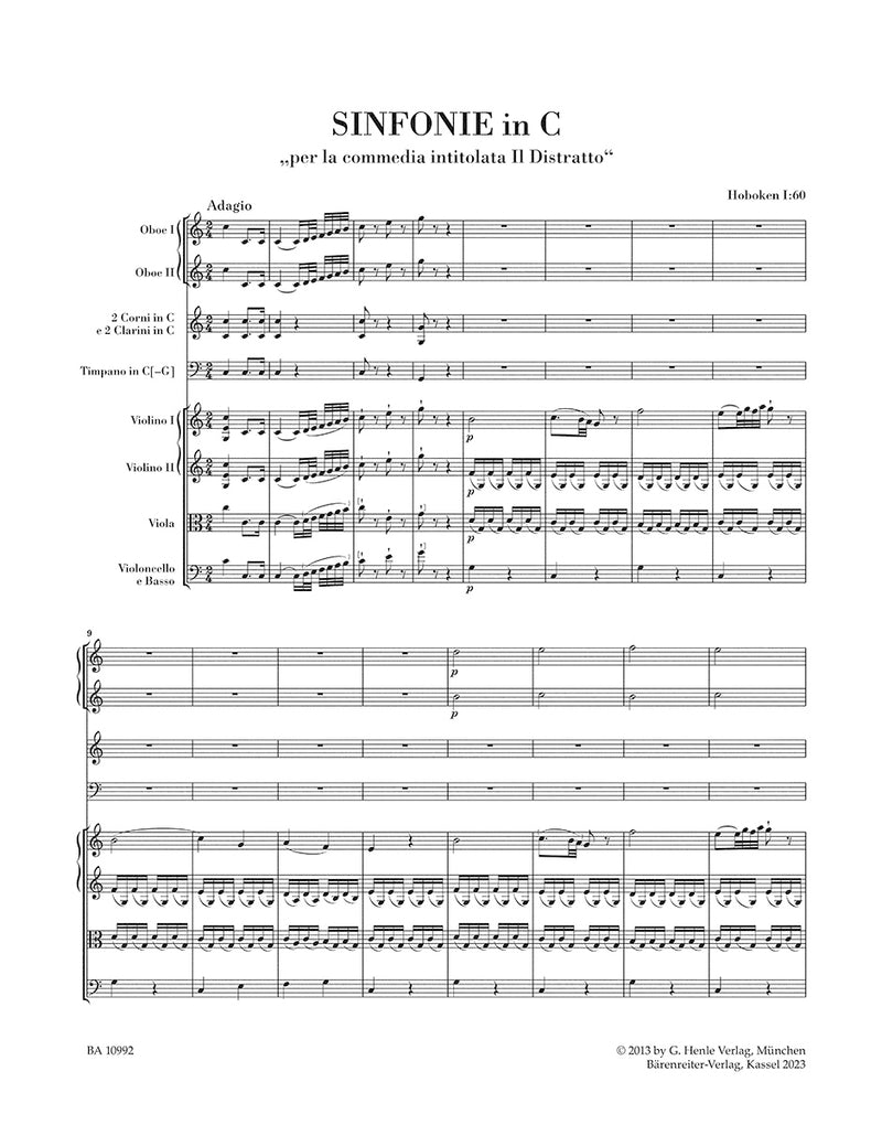 Symphony in C major Hob. I:60 "Il Distratto" (Score)