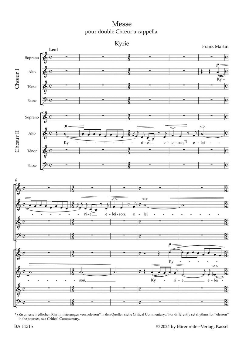 Mass for Double Choir a cappella (Score)