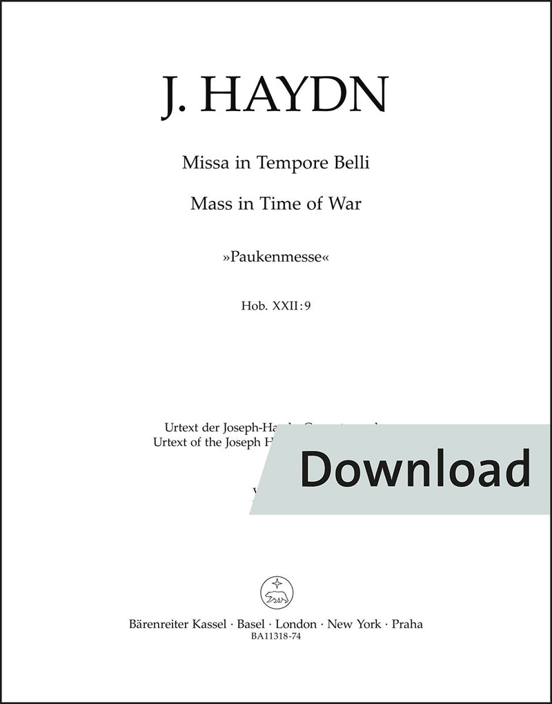 Missa in Tempore Belli Hob. XXII:9 "Mass in Time of War" (1st Violin part)
