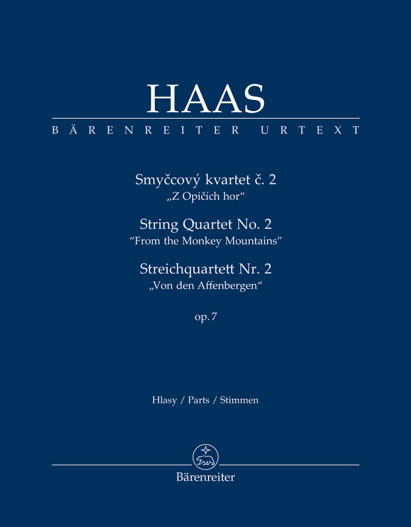 Streichquartett Nr. 2 "Von den Affenbergen" = String Quartet no. 2 op. 7 "From the Monkey Mountains" (Set of Parts)