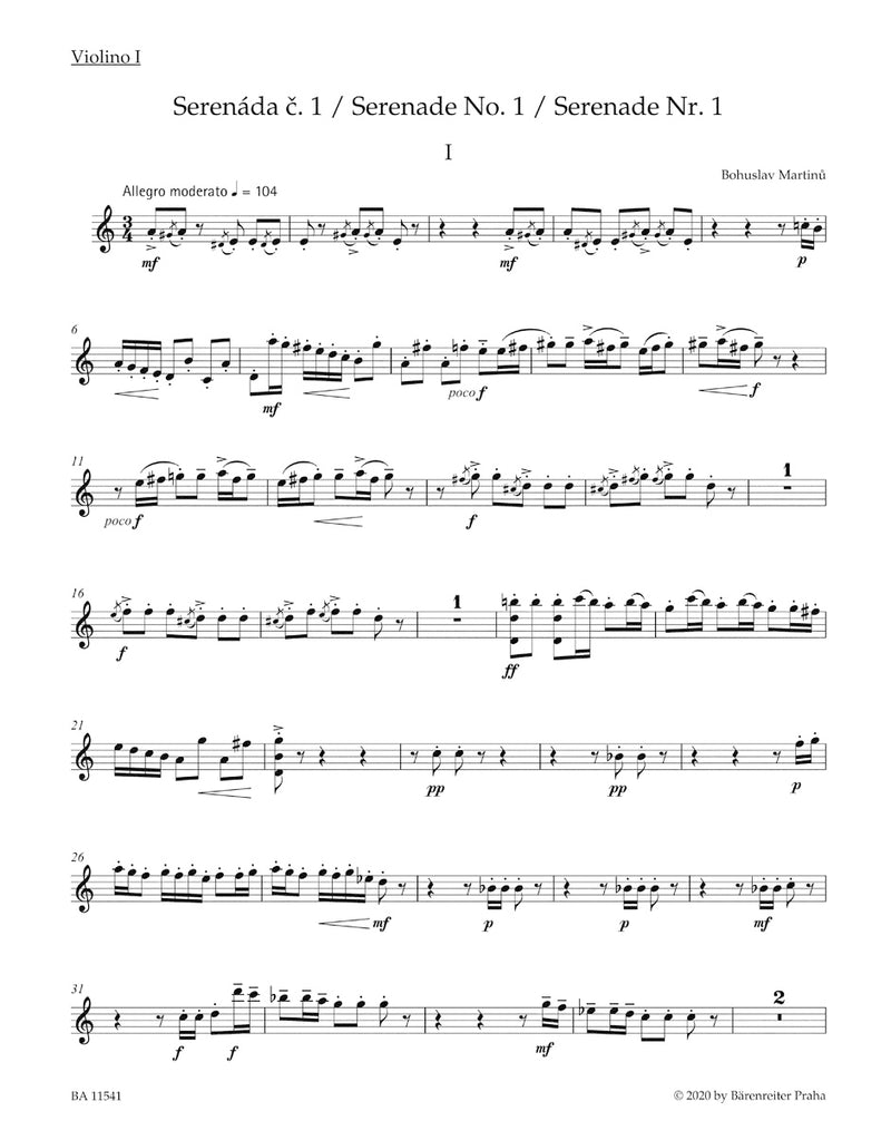Serenade Nr. 1 H 217 (Set of parts)