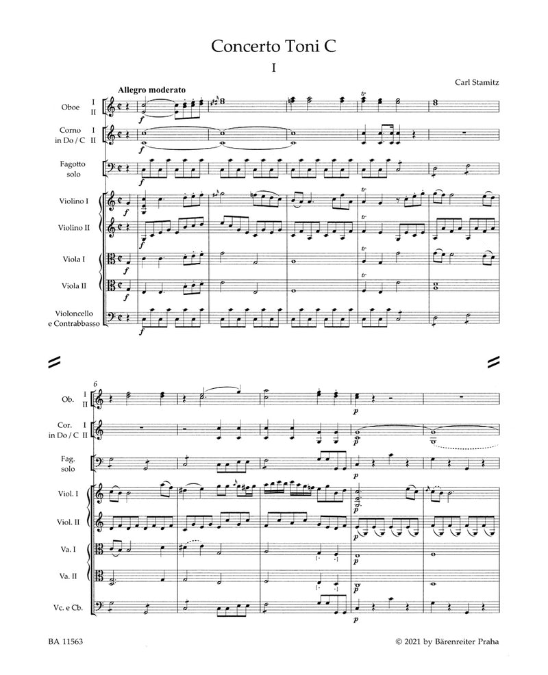 Konzert C-Dur = Concerto for Bassoon and Orchestra in C major (Score)