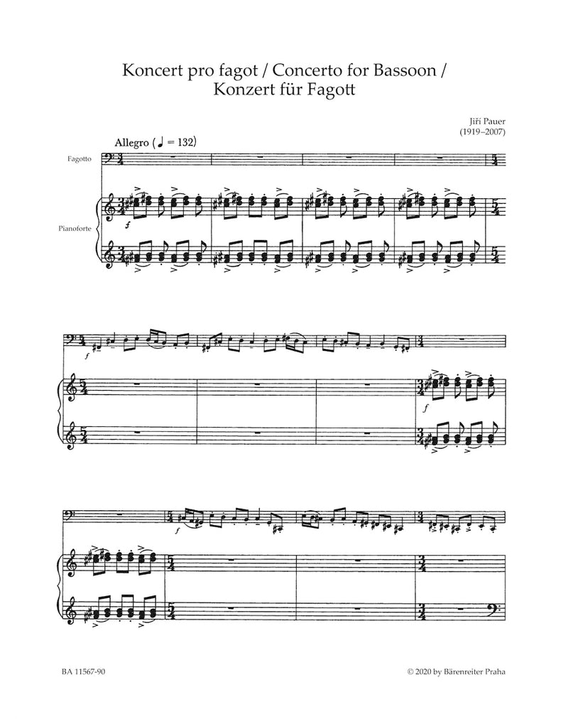 Konzert für Fagott und Orchester = Concerto for Bassoon and Orchestra